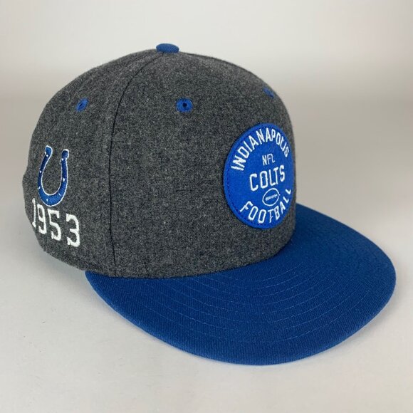 Indianapolis Colts NFL Gray Blue New Era 9Fifty Wool Blend Snapback Hat - Picture 1 of 7